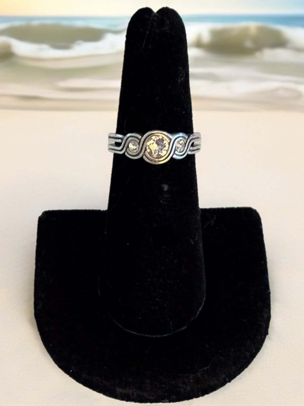 Brighton INFINITY SPARKLE Ring Size 6 Boho Style Excellent Condition